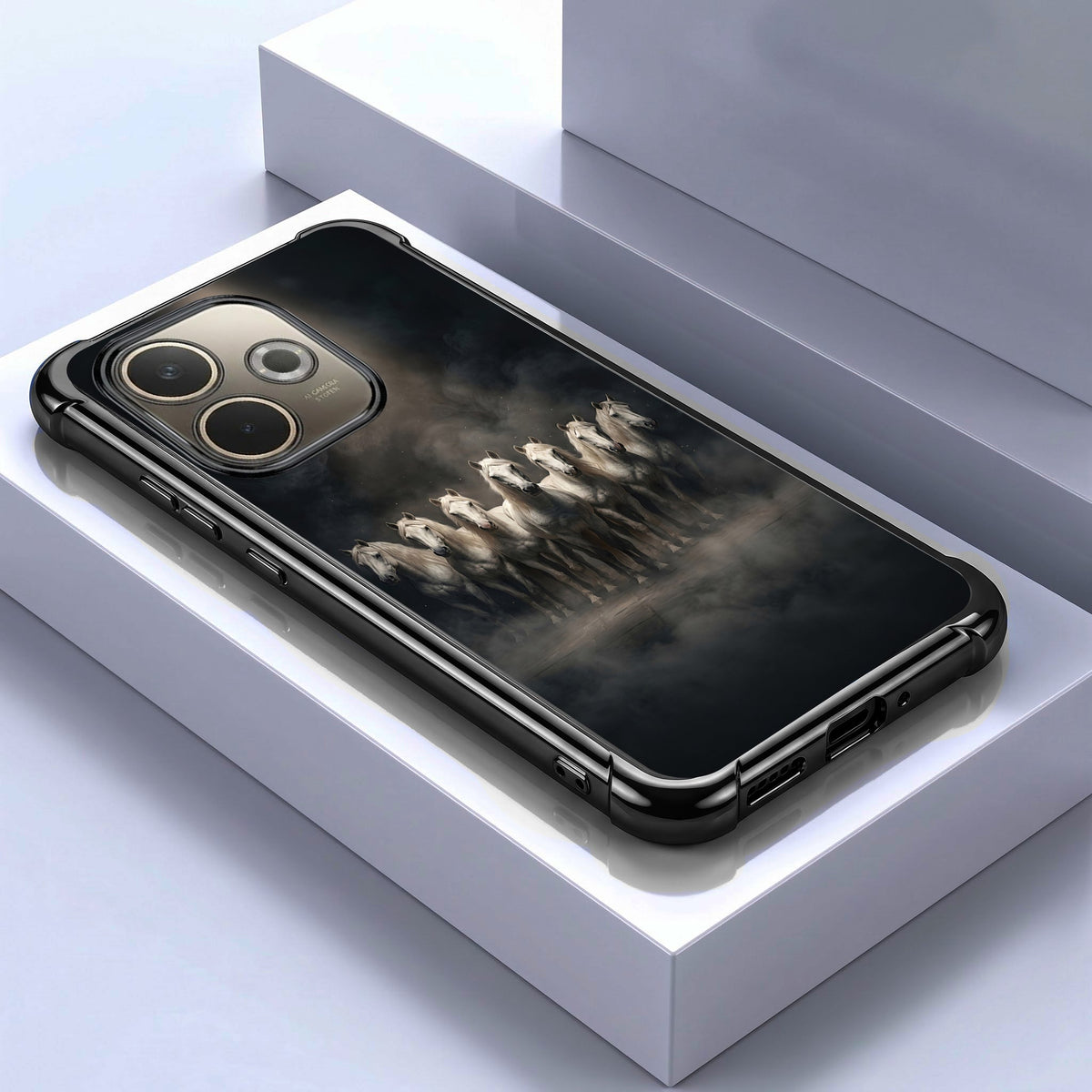 Oppo A5 Pro 5G Running Horses Airbags Printed Back Case