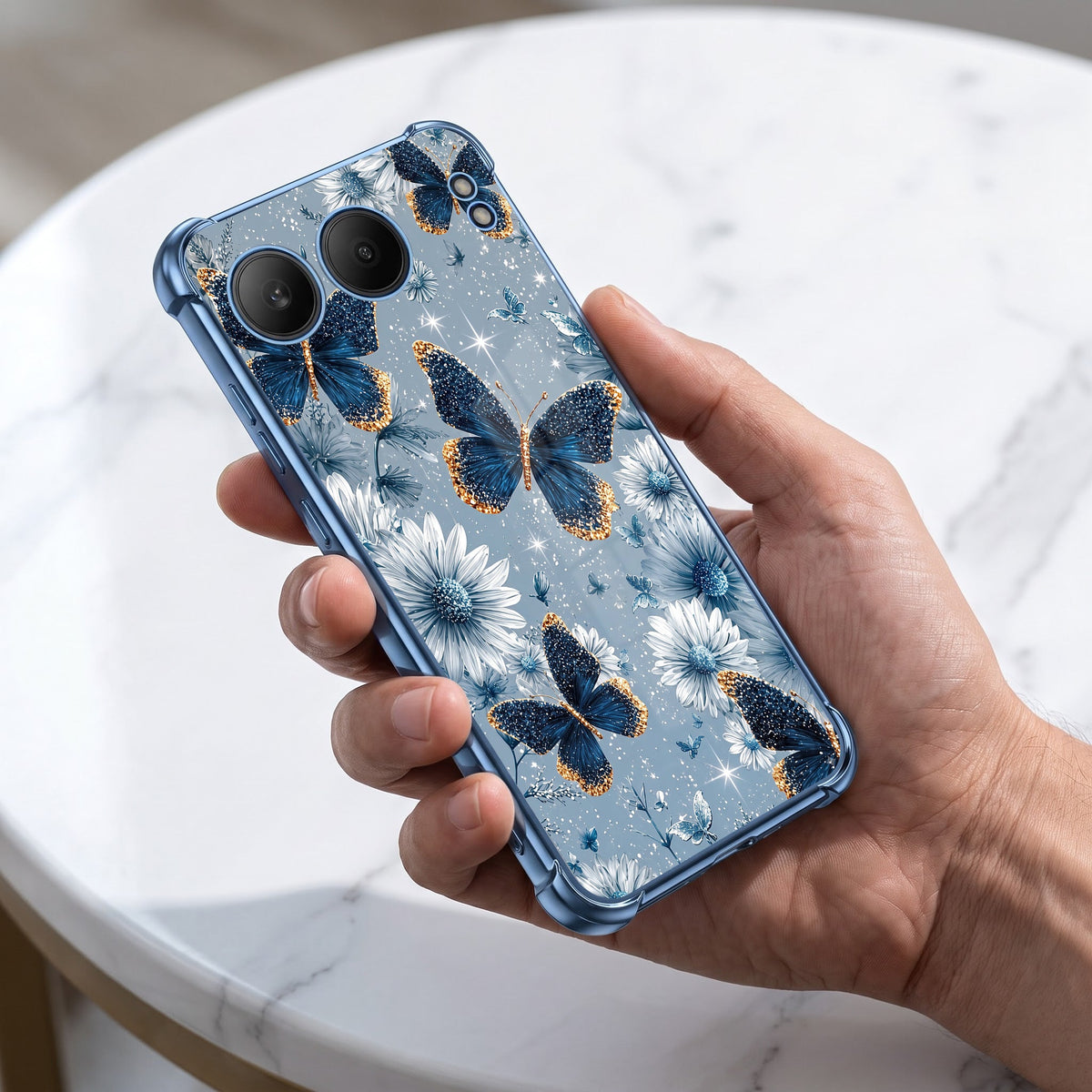One Plus Nord 4 5G Blue Butterfly Floral Airbags Printed Back Case