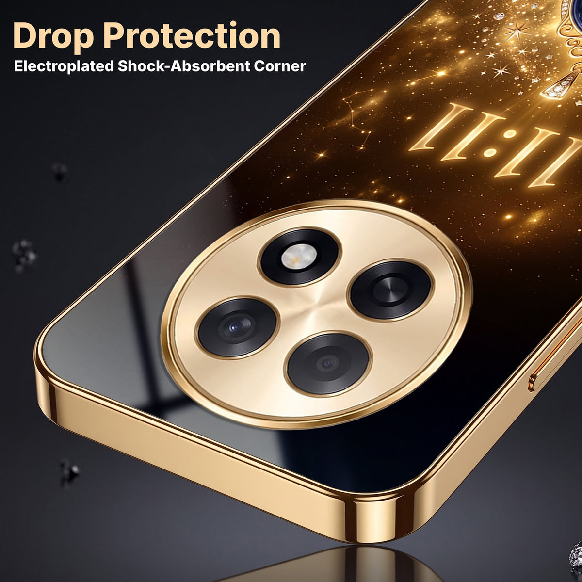 Oppo F31 Pro+ 5G God’s Plan Evil Eye Gold Electroplated Glass Phone Back Case