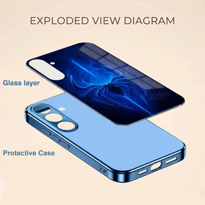 Samsung Galaxy A56 5G Neon Spider Blue Electroplated Glass Phone Back Case