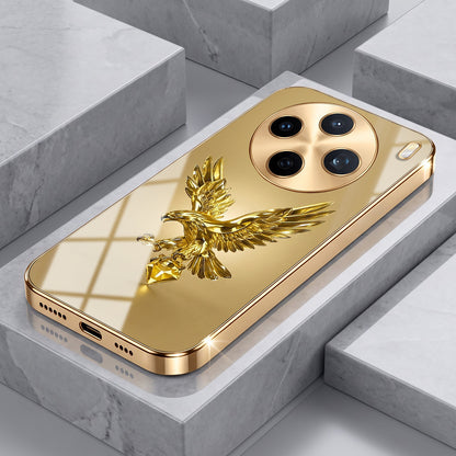 Vivo X200T 5G Golden Eagle Gold Electroplated Glass Phone Back Case