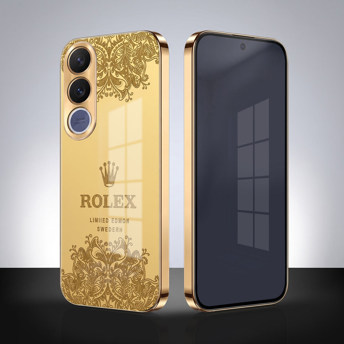Vivo V70 FE 5G Rolex Crown Gold Electroplated Glass Phone Back Case