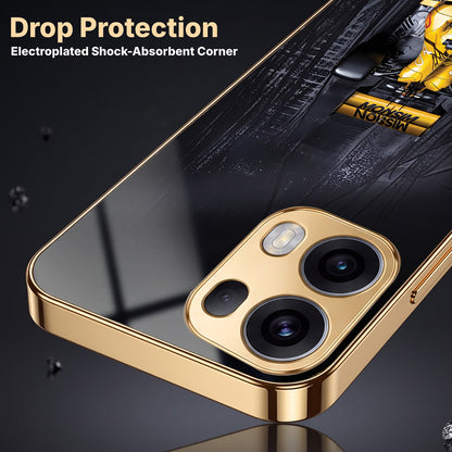Oppo Reno 13 Pro 5G F1 Racing Car Gold Electroplated Glass Phone Back Case