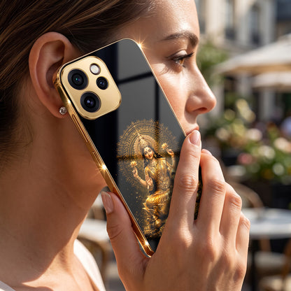 Oppo Reno 15 Pro Mini 5G Lakshmi Sacred Gold Electroplated Glass Phone Back Case