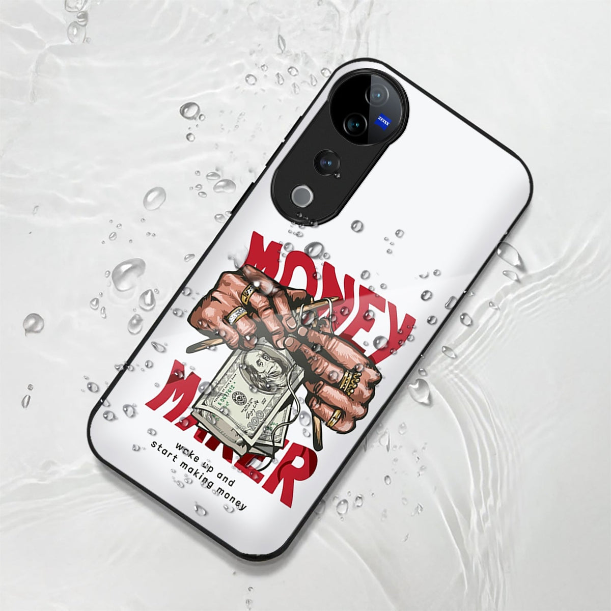 Vivo V40 Pro 5G Premium Acrylic Shockproof Glass Back Case (Money Maker)