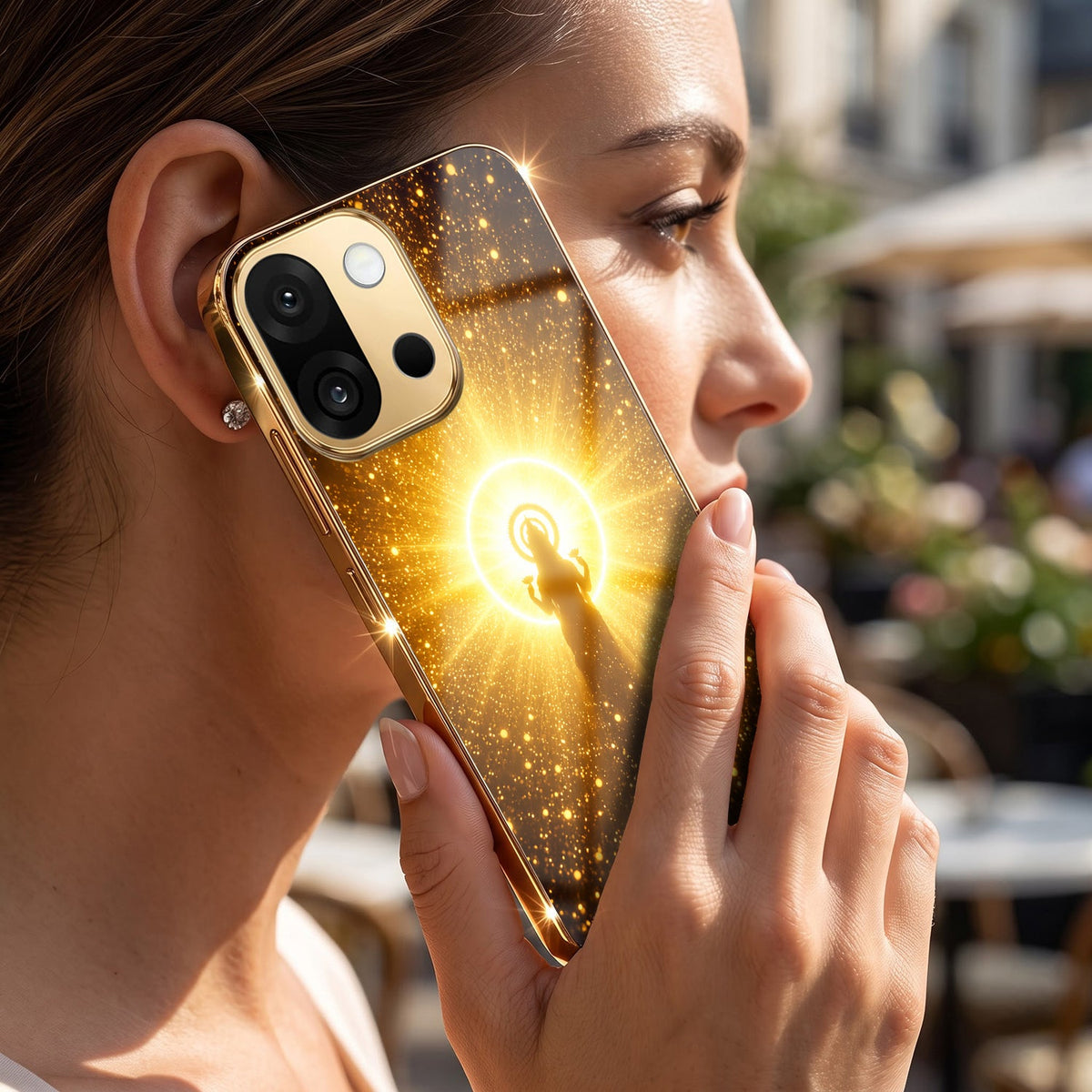 OnePlus 13s 5G Lakshmi Sacred Gold Electroplated Glass Phone Back Case