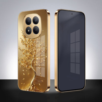 Redmi Note 15 Pro+ 5G Golden Tree Gold Electroplated Glass Phone Back Case