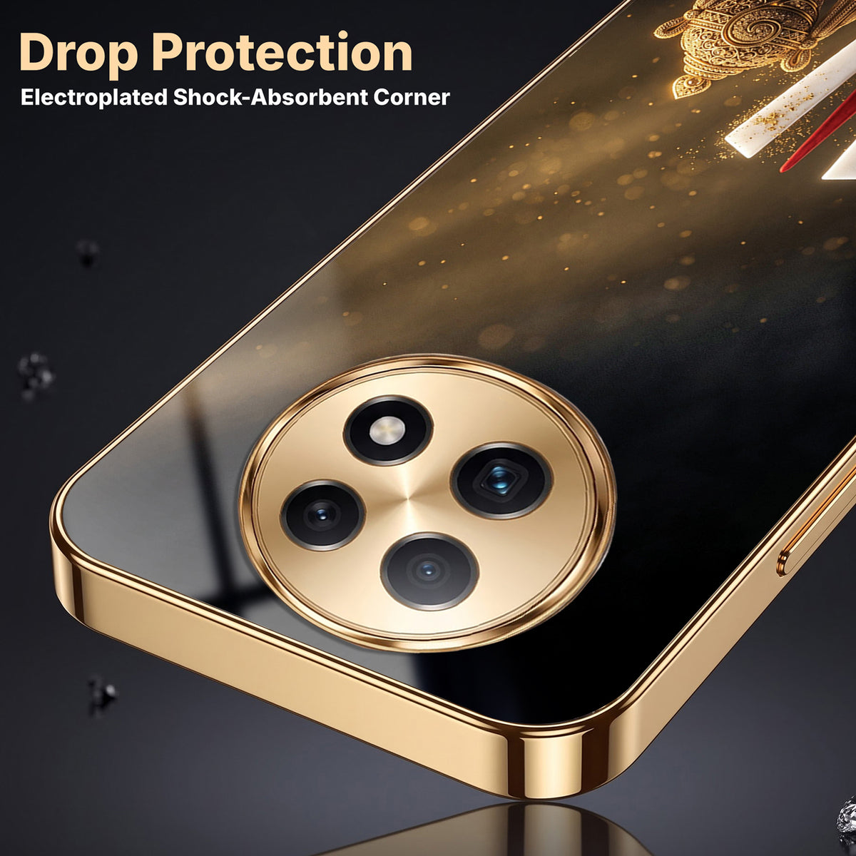 Oppo F29 Pro 5G Royal Heritage Edition Gold Electroplated Glass Phone Back Case