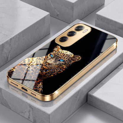 Oppo Reno 12 Pro 5G Panther Gold Electroplated Glass Phone Back Case