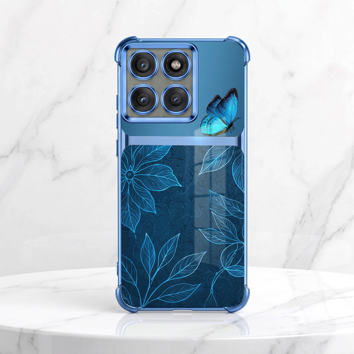 Motorola Edge 60 Pro 5G Azure Butterfly Dual-Tone Transparent Airbags Case