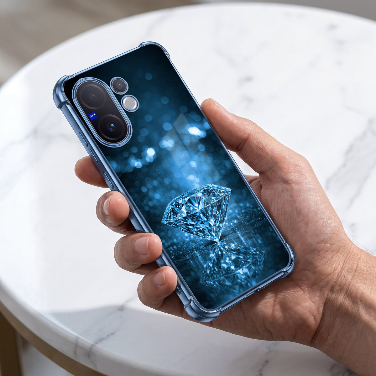 Vivo V60 5G Blue Diamond Airbags Printed Back Case