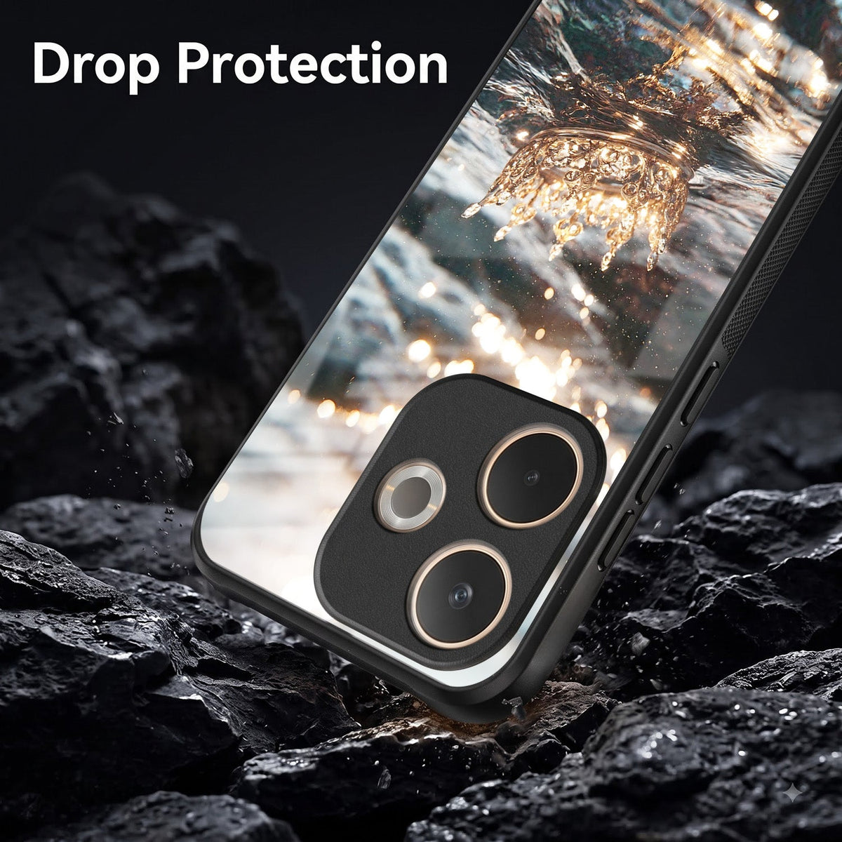 Oppo A5 Pro 5G Golden Crown Ocean Acrylic Glass Back Case