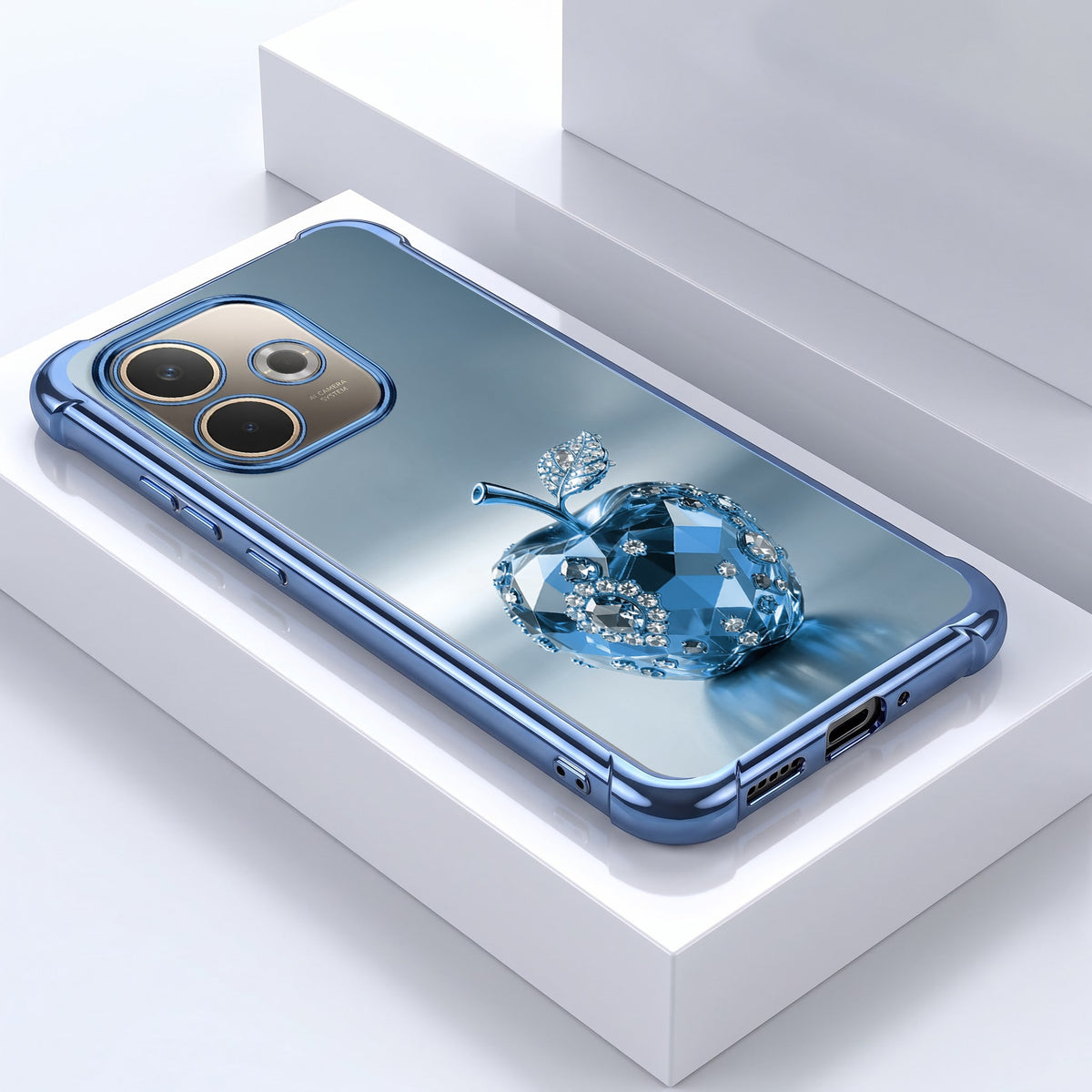 Oppo A5 Pro 5G Blue Apple Airbags Printed Back Case