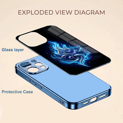 Vivo V70 5G Blue Flame OM Blue Electroplated Glass Phone Back Case