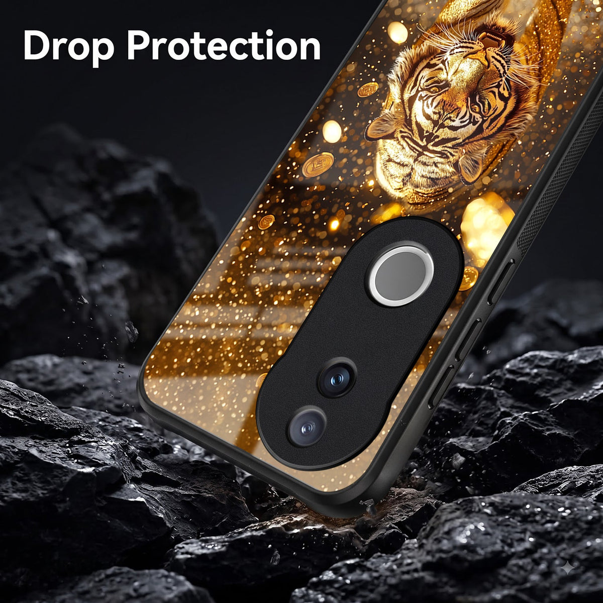 Vivo V50 5G Luxury Tiger Acrylic Glass Back Case