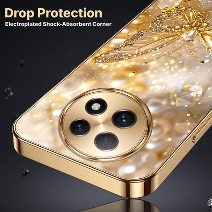 Oppo F29 Pro 5G Golden Butterfly Gold Electroplated Glass Phone Back Case