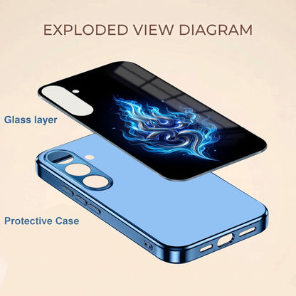 Samsung Galaxy A36 5G Blue Flame OM Blue Electroplated Glass Phone Back Case