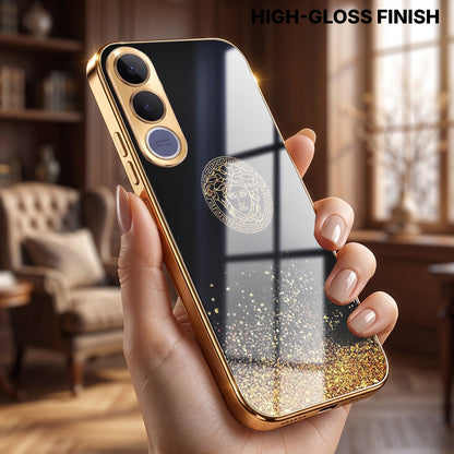 Vivo V70 FE 5G Medusa Head Gold Electroplated Glass Phone Back Case