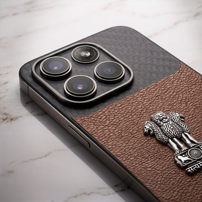 Motorola Edge 70 5G Satyamev Jayate Carbon Fiber Leather Hybrid Phone Case