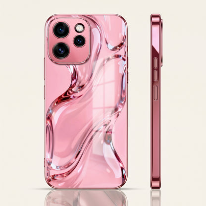 Oppo Reno 15 Pro 5G Crystal Wave Energy Pink Electroplated Glass Phone Back Case
