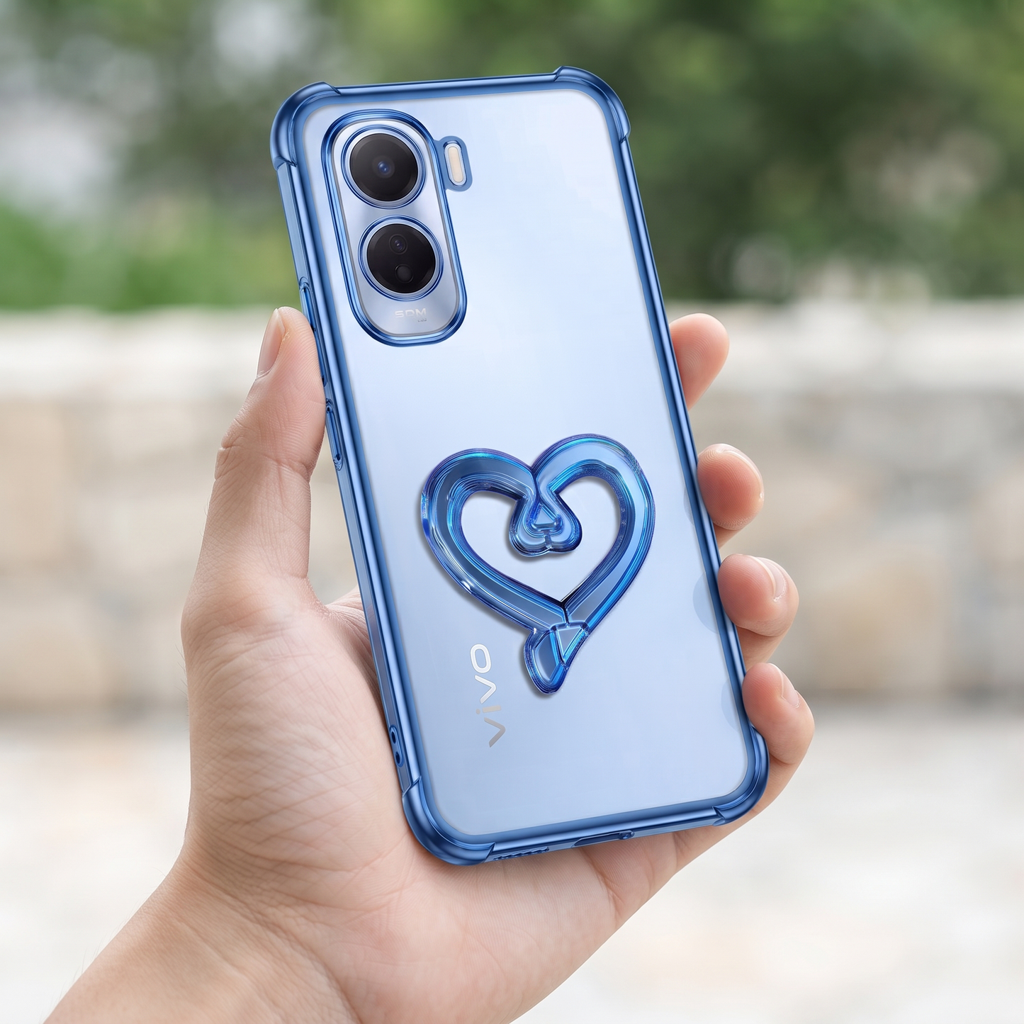Vivo T5 Pro 5G Premium Heart Transparent Shockproof Airbag Phone Case