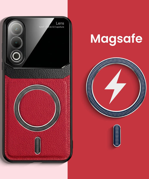 Oppo K12x 5G Premium Magsafe Magnetic Leather Lens Protective Case