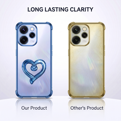 Oppo Reno 15 Pro Mini 5G Premium Heart Transparent Shockproof Airbag Phone Case