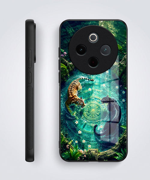 Vivo T4 5G Tiger & Panther Mystic Acrylic Glass Back Case