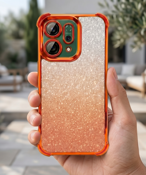 Oppo Reno 14 5G Luxury Shockproof Shimmer Airbag Cosmic Orange Case