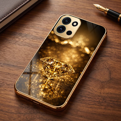 OnePlus Nord 6 5G Golden Diamond Gold Electroplated Glass Phone Back Case
