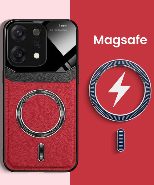 Oppo Reno 14 5G Premium Magsafe Magnetic Leather Lens Protective Case