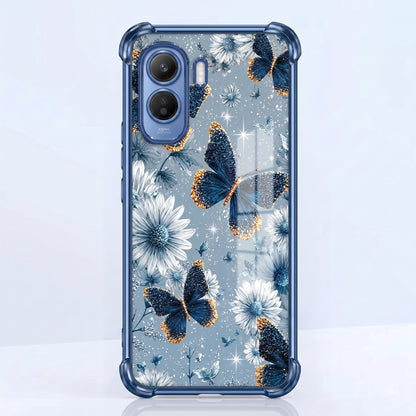 Vivo T5 Pro 5G Blue Butterfly Floral Airbags Printed Back Case