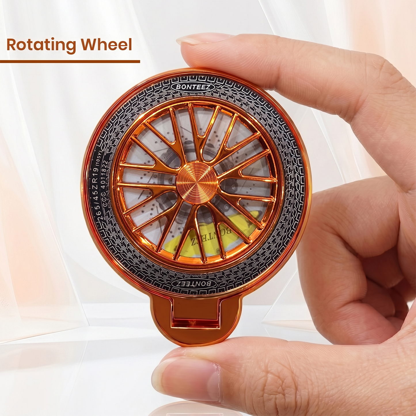 Vivo V70 FE 5G Stress Buster Wheel Rotating Shimmer Airbag Cosmic Orange Case