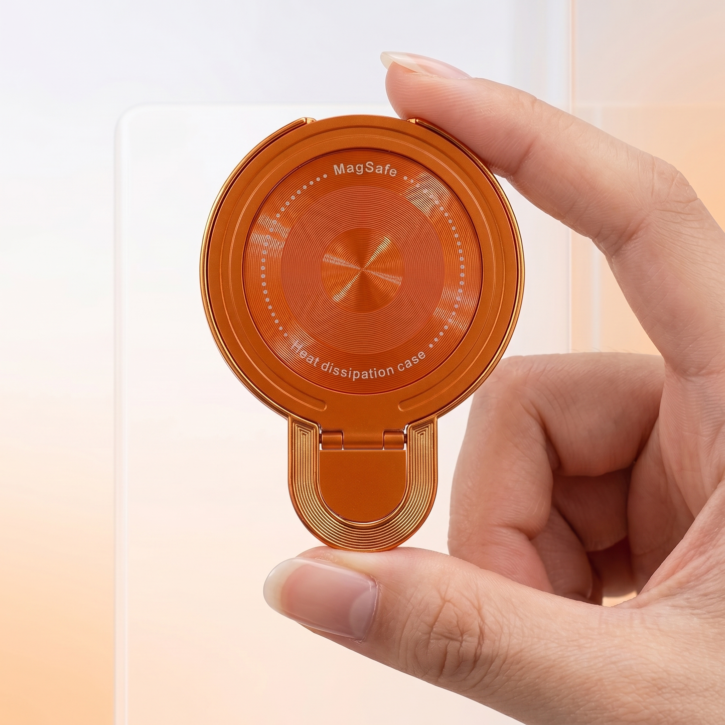 Vivo V40 Pro 5G Invincible Bracket Ring Stand Shimmer Airbag Cosmic Orange Case