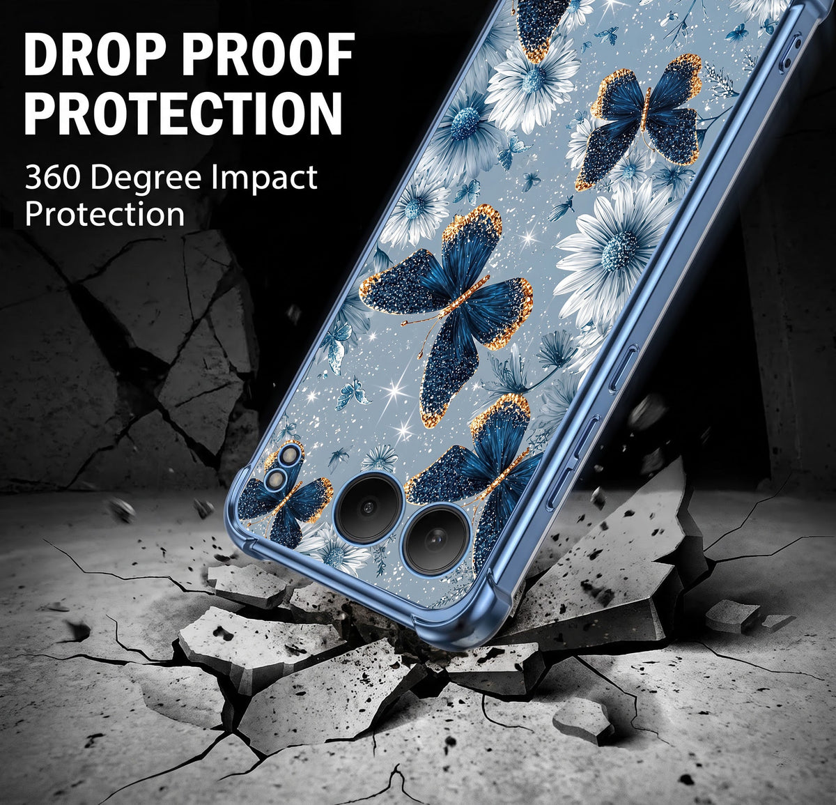 One Plus Nord 4 5G Blue Butterfly Floral Airbags Printed Back Case