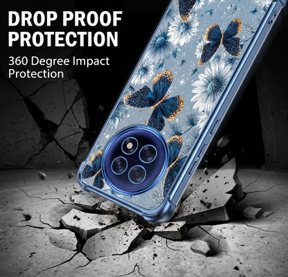 Oppo F31 Pro+ 5G Blue Butterfly Floral Airbags Printed Back Case