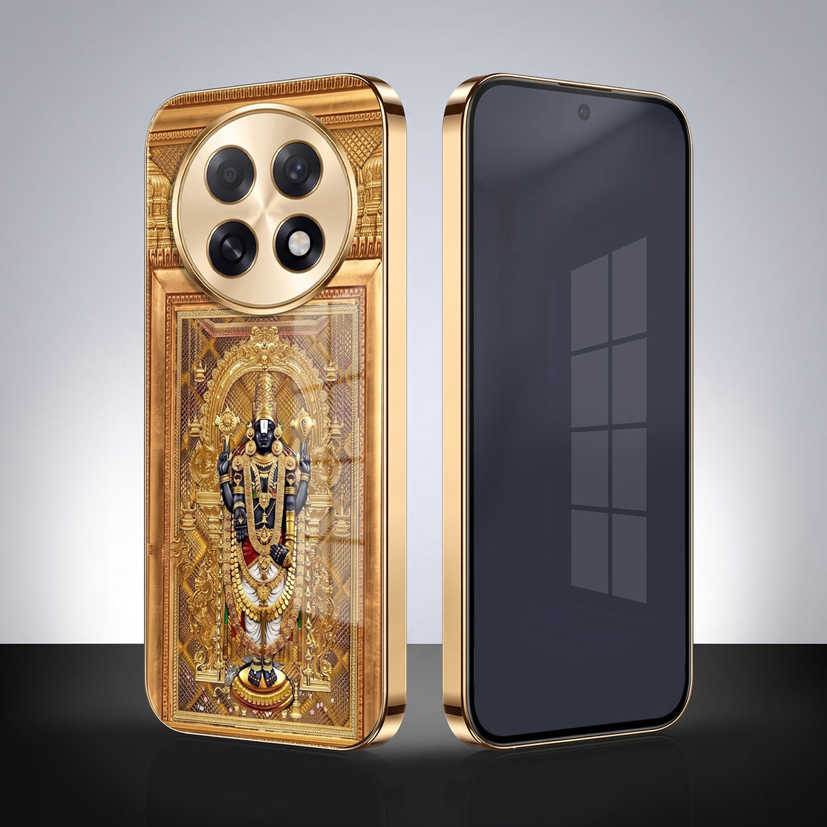 Oppo F31 Pro+ 5G Premium Heritage Gold Electroplated Glass Phone Back Case