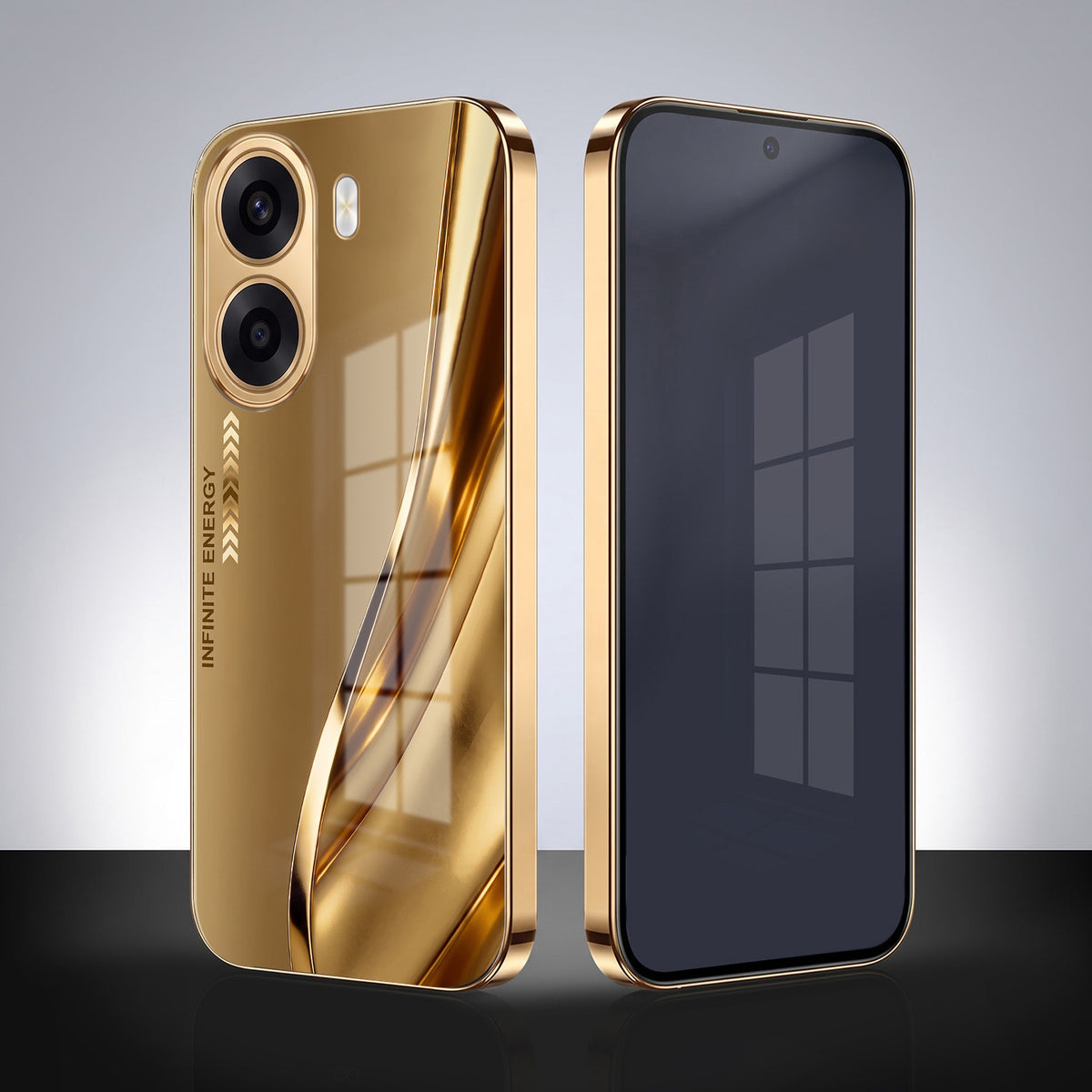 Oppo K14x 5G Luxury Infinity Energy Gold Electroplated Glass Phone Case