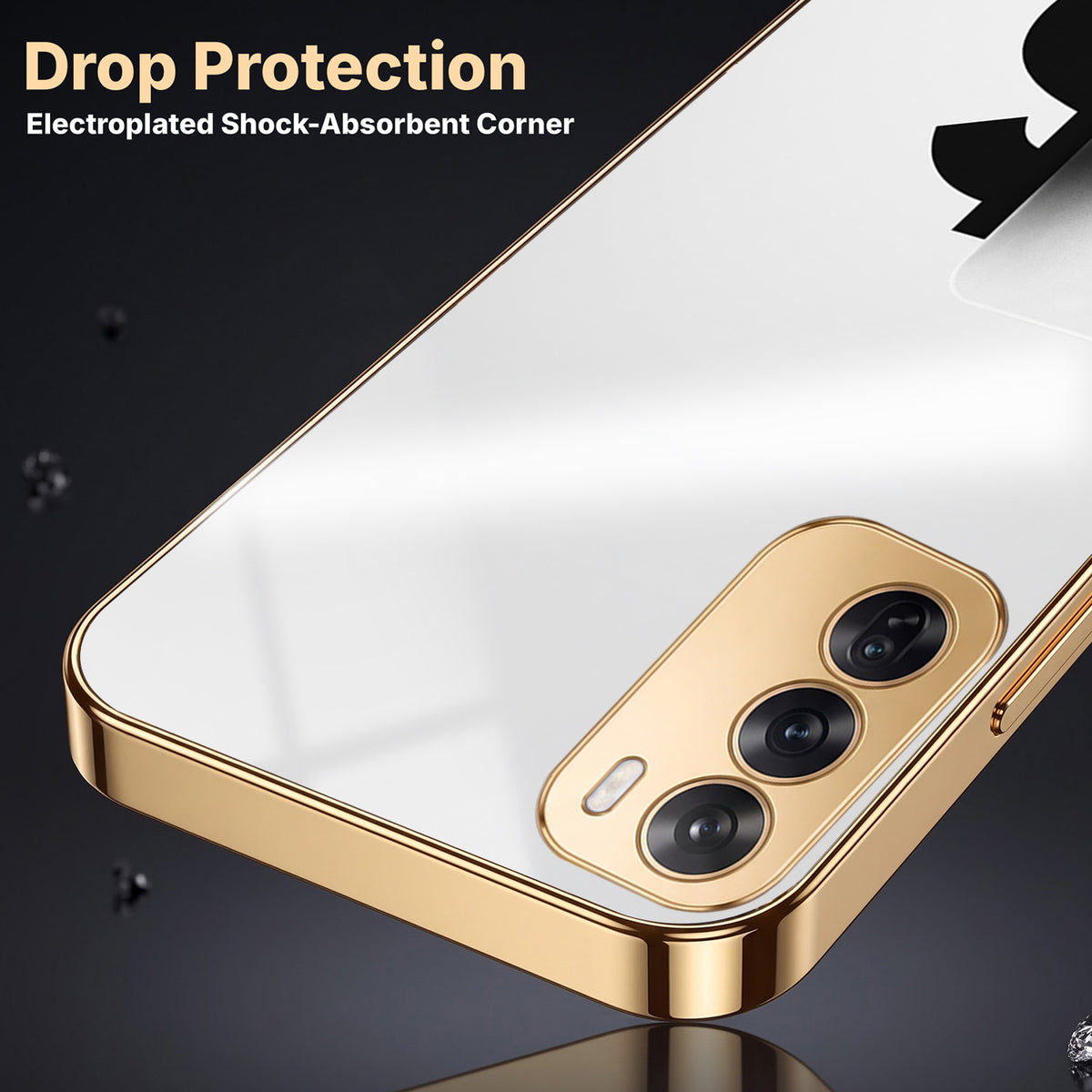 Oppo Reno 12 Pro 5G Luxury XAU/USD Gold Electroplated Glass Phone Back Case