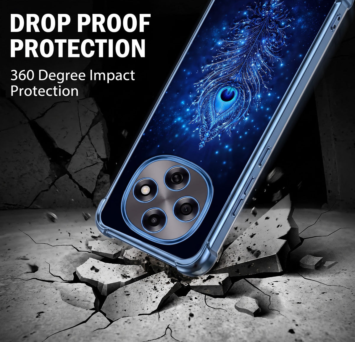 Oppo F31 Pro 5G Premium Peacock Feather Airbags Printed Back Case