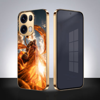 Oppo Reno 13 Pro 5G Divine Hanuman Gold Electroplated Glass Phone Back Case