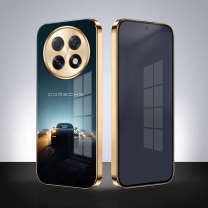 Oppo F31 Pro+ 5G Porsche Luxury Gold Electroplated Glass Phone Back Case