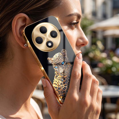 Oppo F27 5G Panther Gold Electroplated Glass Phone Back Case