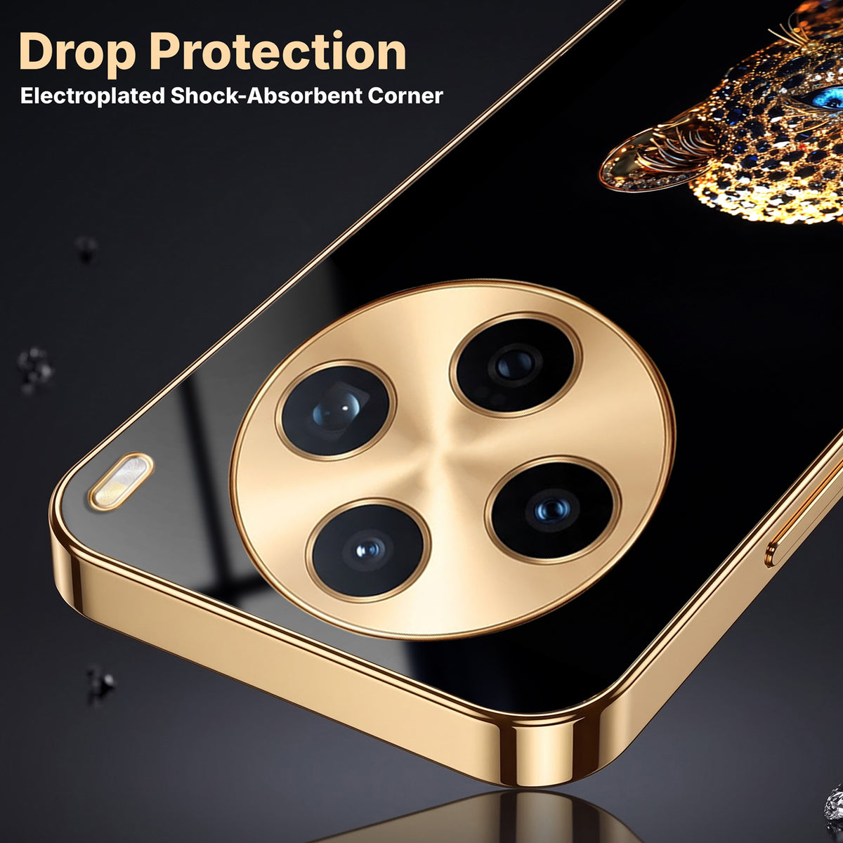 Vivo X200T 5G Panther Gold Electroplated Glass Phone Back Case