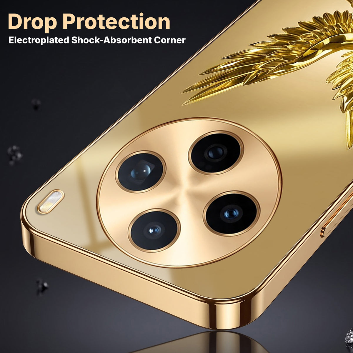 Vivo X200T 5G Golden Eagle Gold Electroplated Glass Phone Back Case