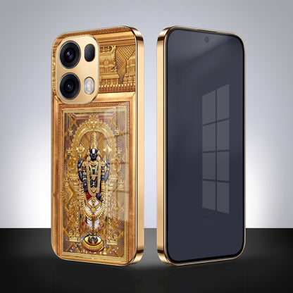 Oppo Reno 13 Pro 5G Premium Heritage Gold Electroplated Glass Phone Back Case