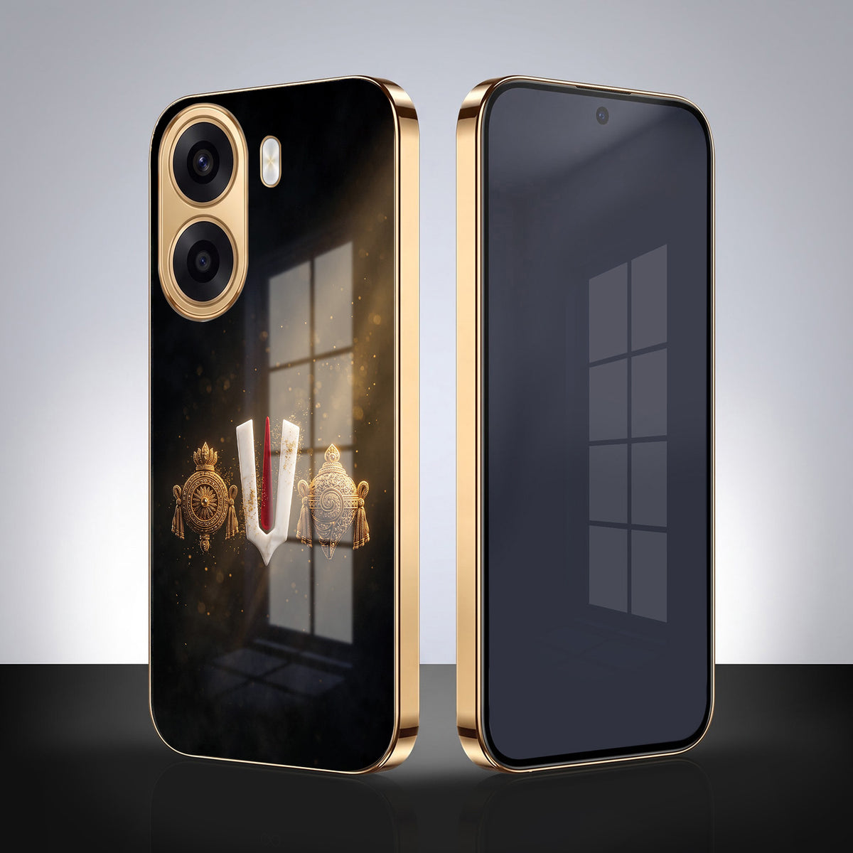 Oppo K14x 5G Royal Heritage Edition Gold Electroplated Glass Phone Back Case