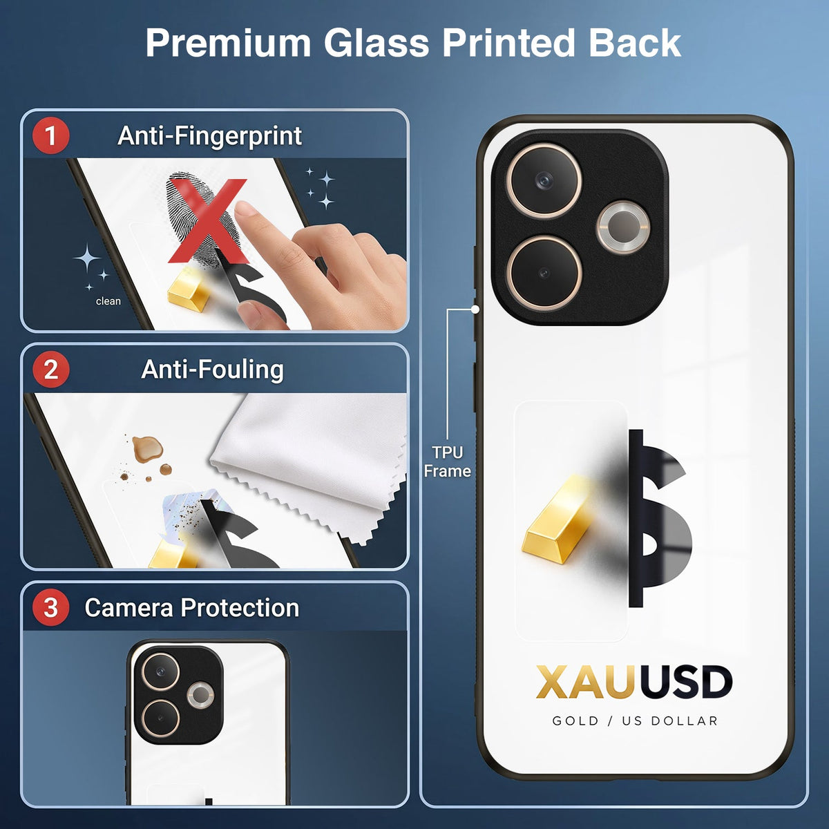 Oppo A5 Pro 5G Luxury XAU/USD Acrylic Glass Back Case