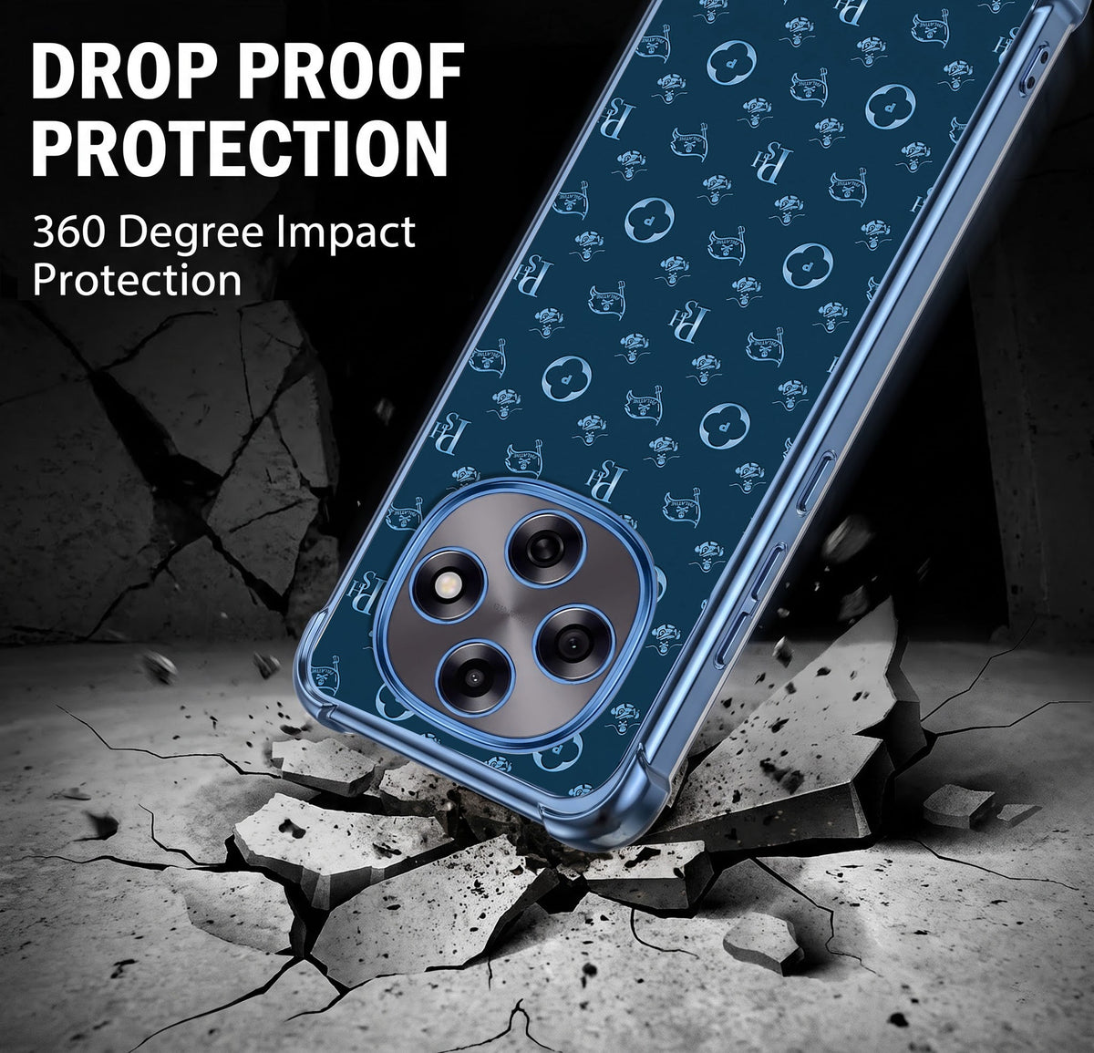 Oppo F31 Pro 5G Luxury Monogram Blue Airbags Printed Back Case