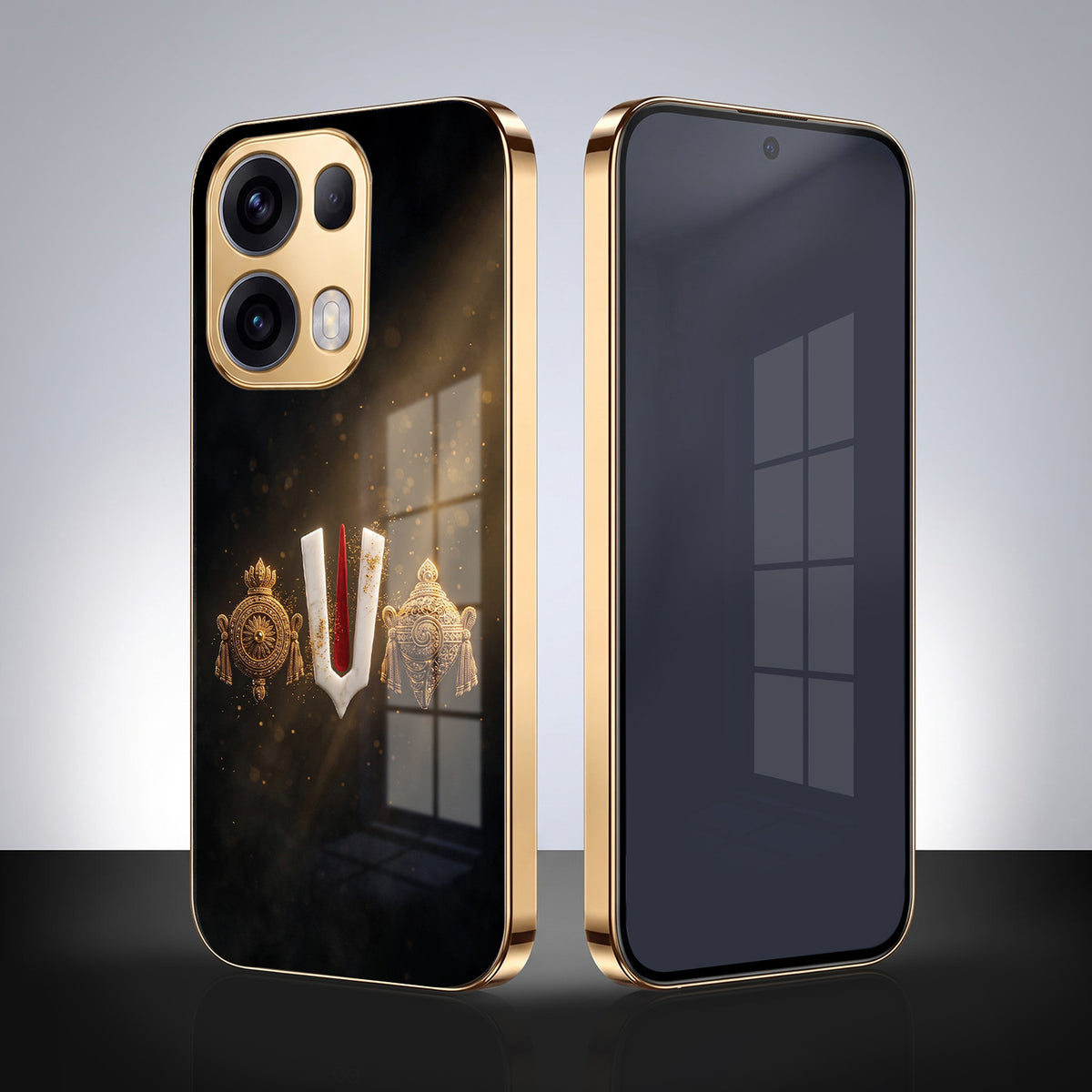 Oppo Reno 13 Pro 5G Royal Heritage Edition Gold Electroplated Glass Phone Back Case